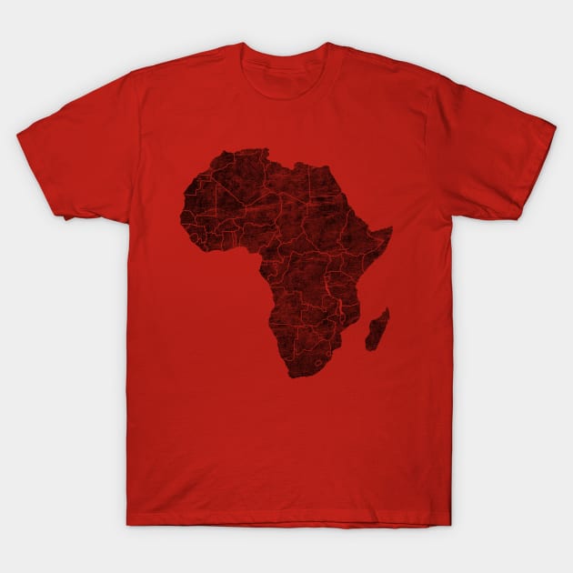 Afrika - Black Halftone T-Shirt by GAz